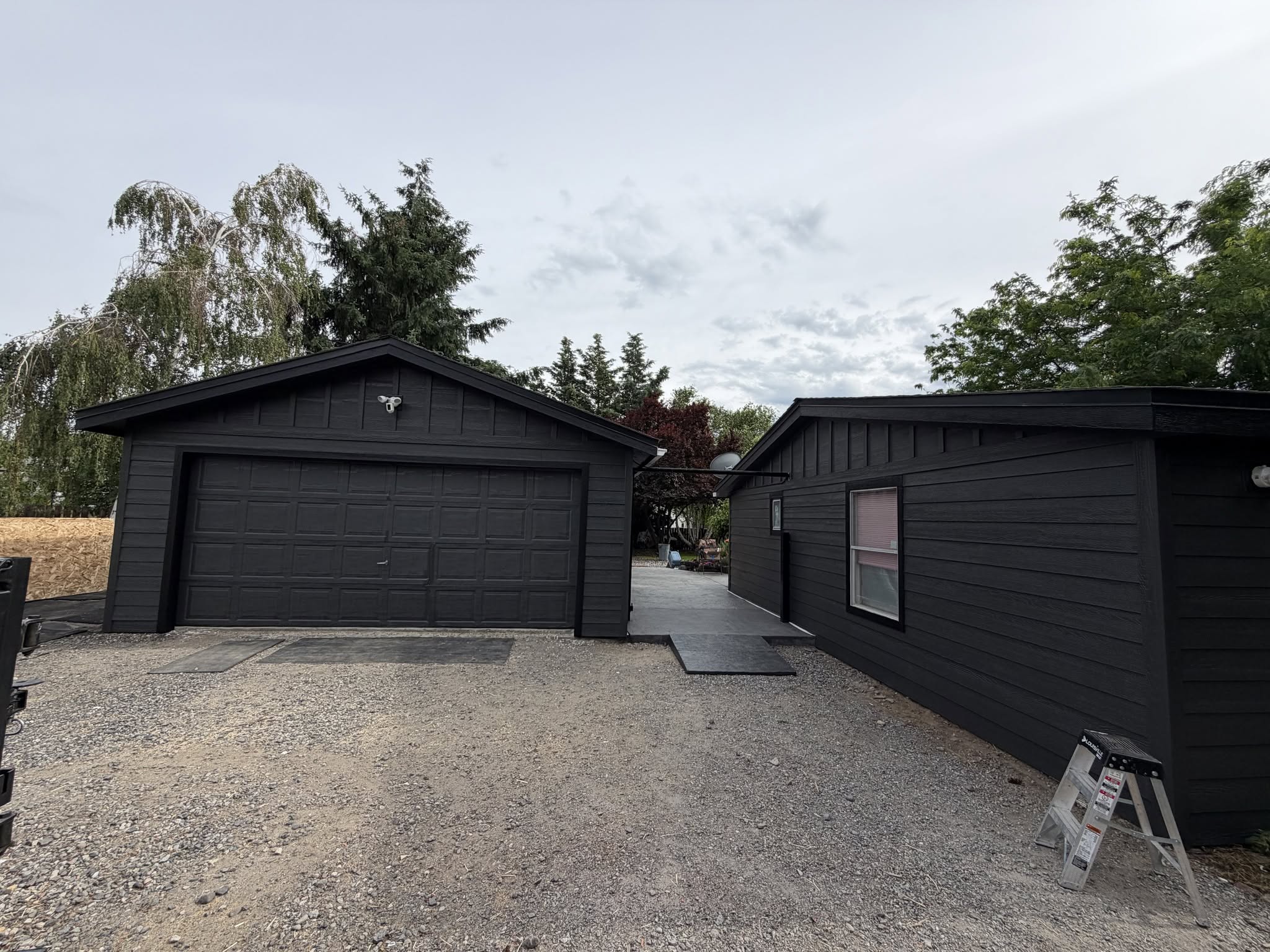 Siding Dark House And Garage Exterior 1