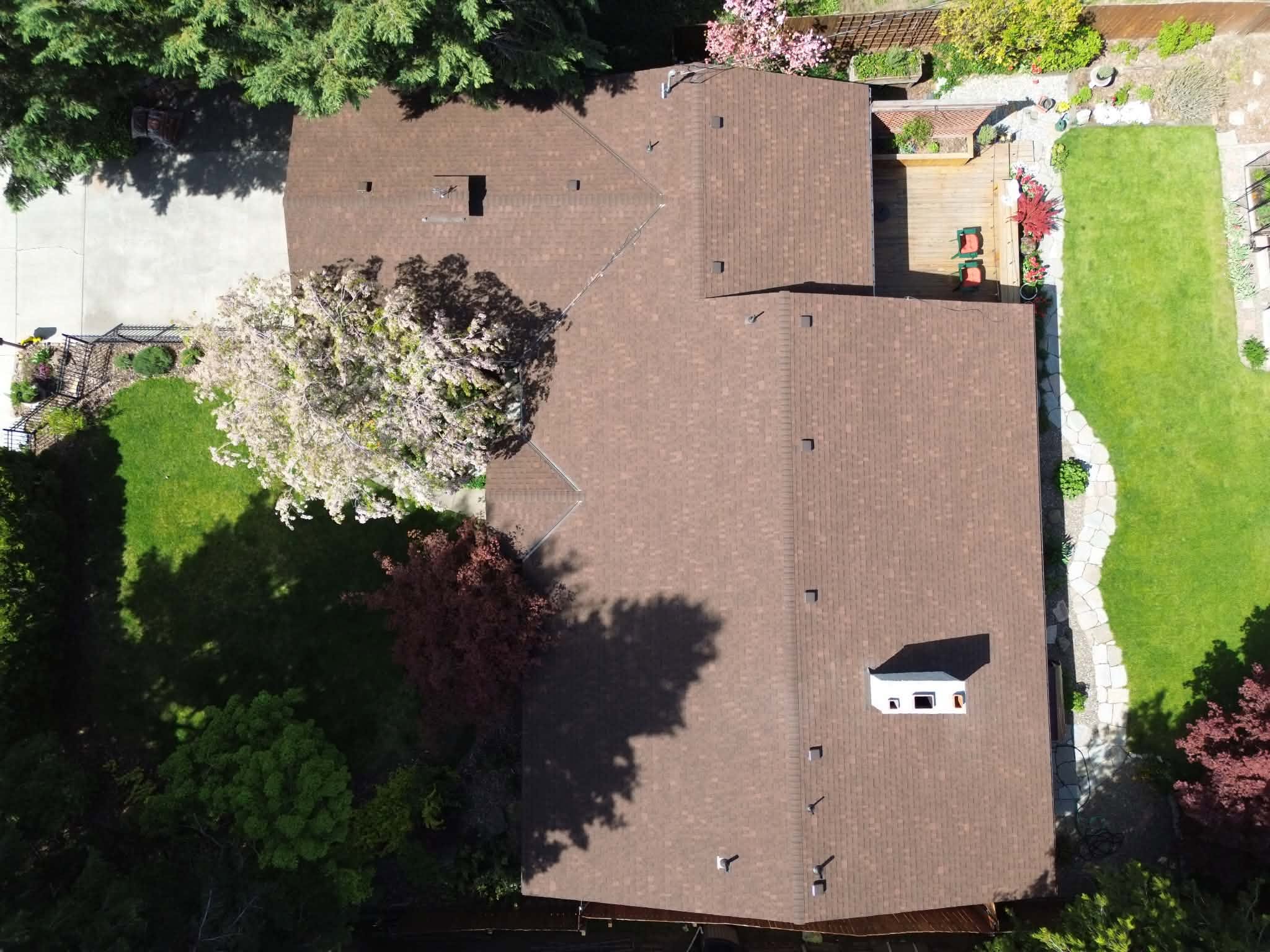 Shingle Roof Brown Architectural Aerial 2