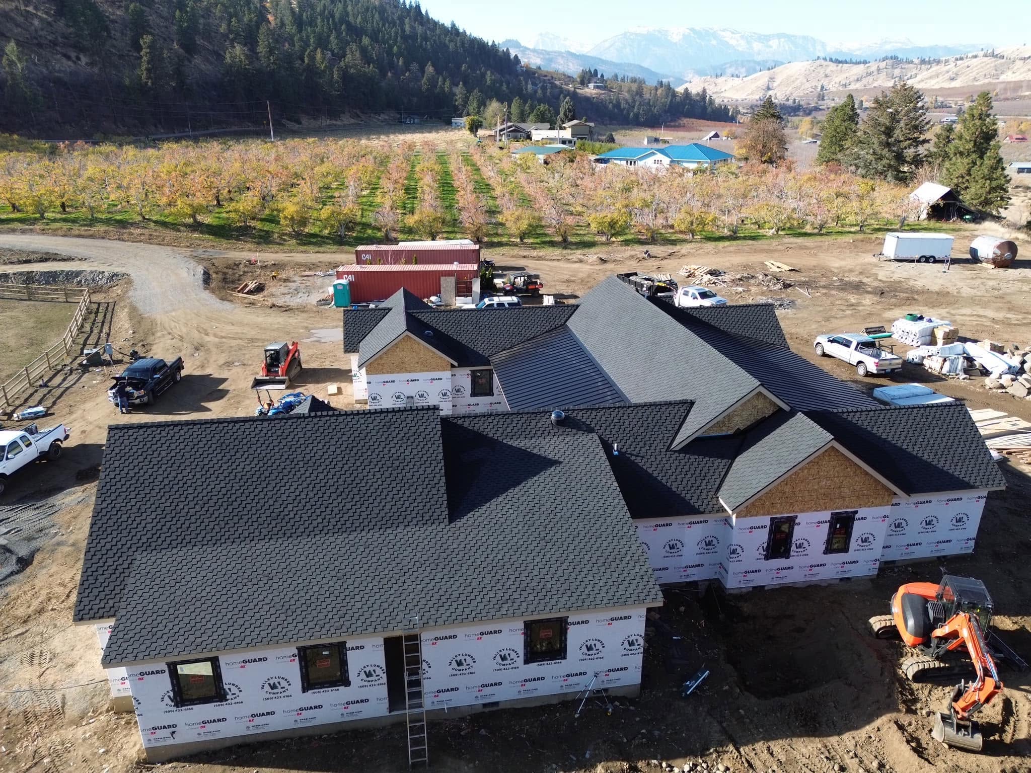 New Construction Roof Black Shingles Orchard 1
