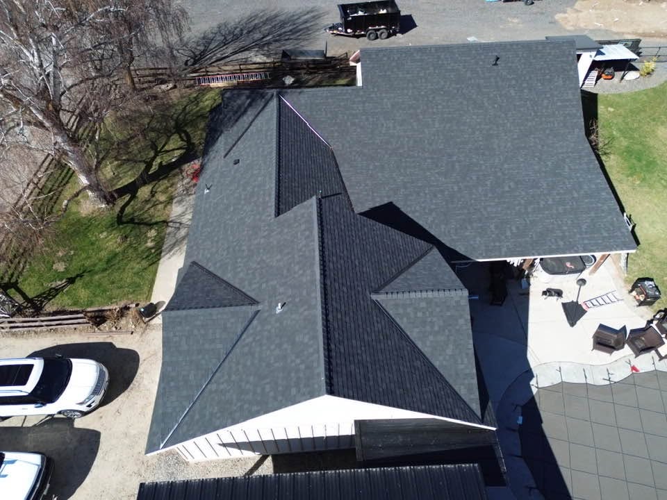 Shingle Roof Charcoal Architectural Reroof Aerial 2