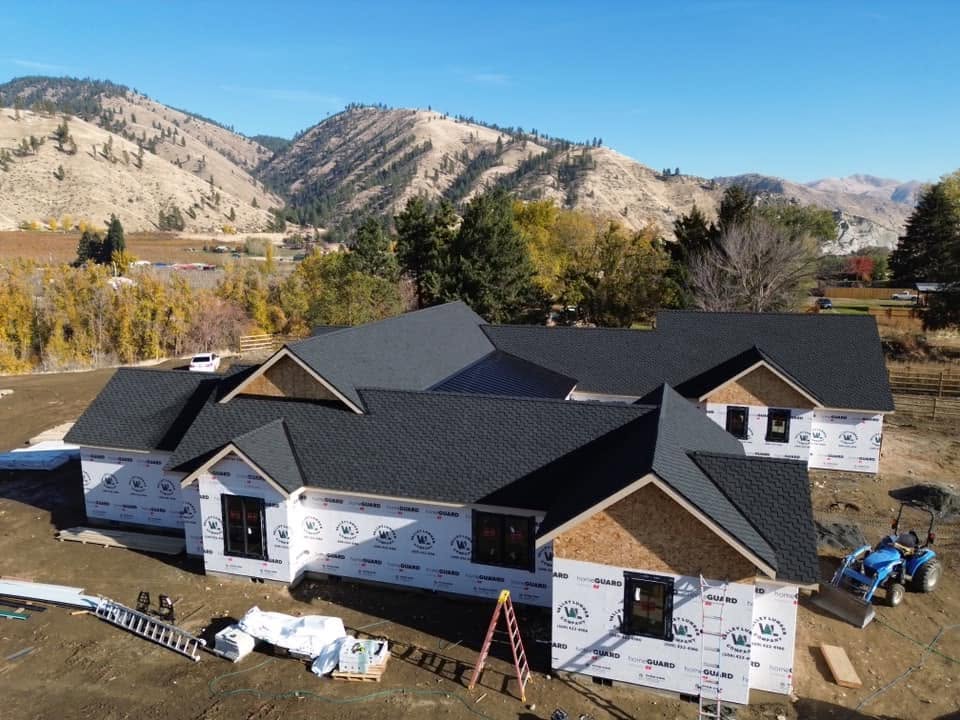 New Construction Roof Black Shingles Orchard 4