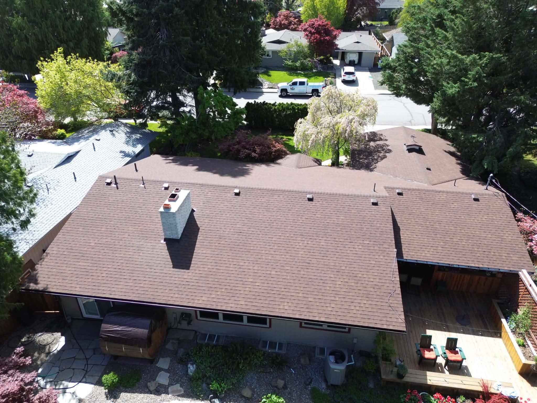 Shingle Roof Brown Architectural Aerial 3