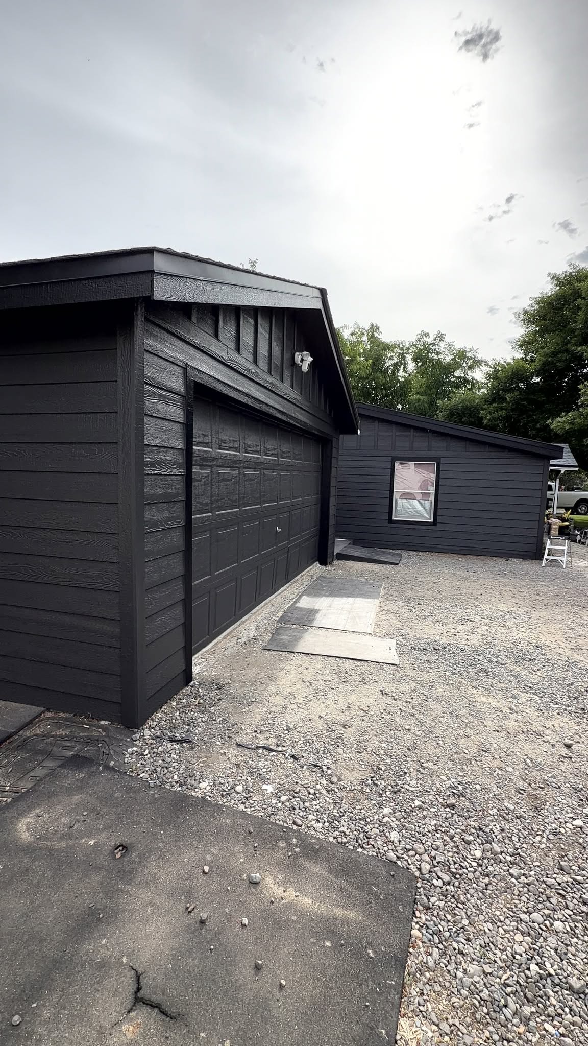 Siding Dark House And Garage Exterior 5