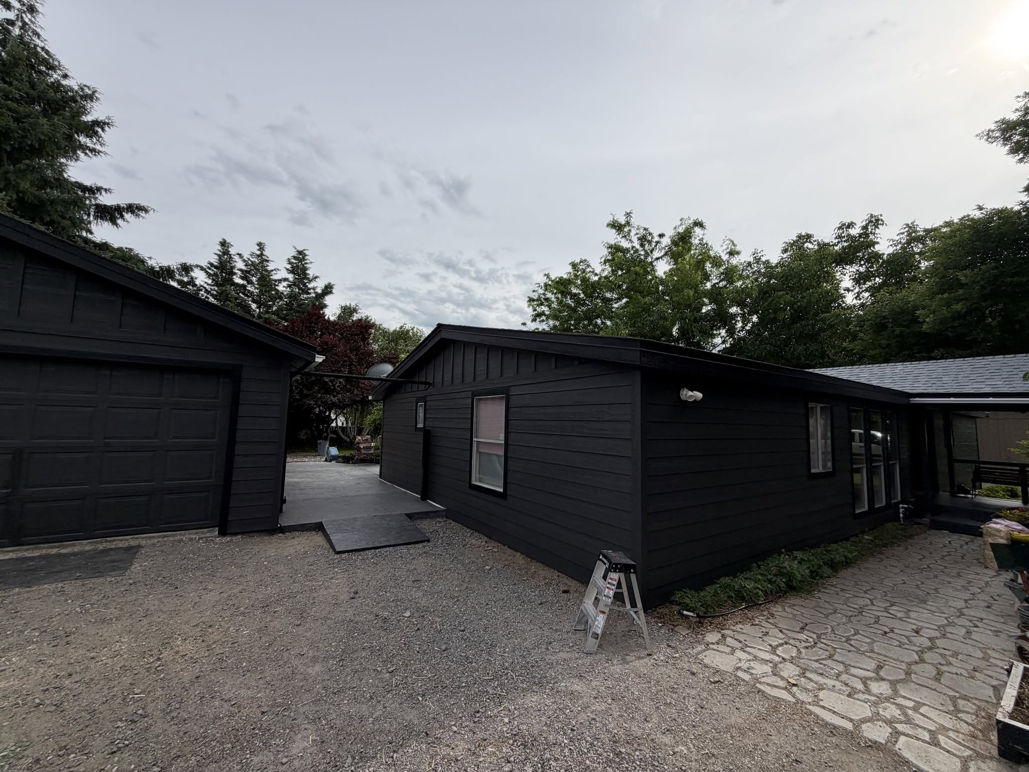 Siding Dark House And Garage Exterior 2