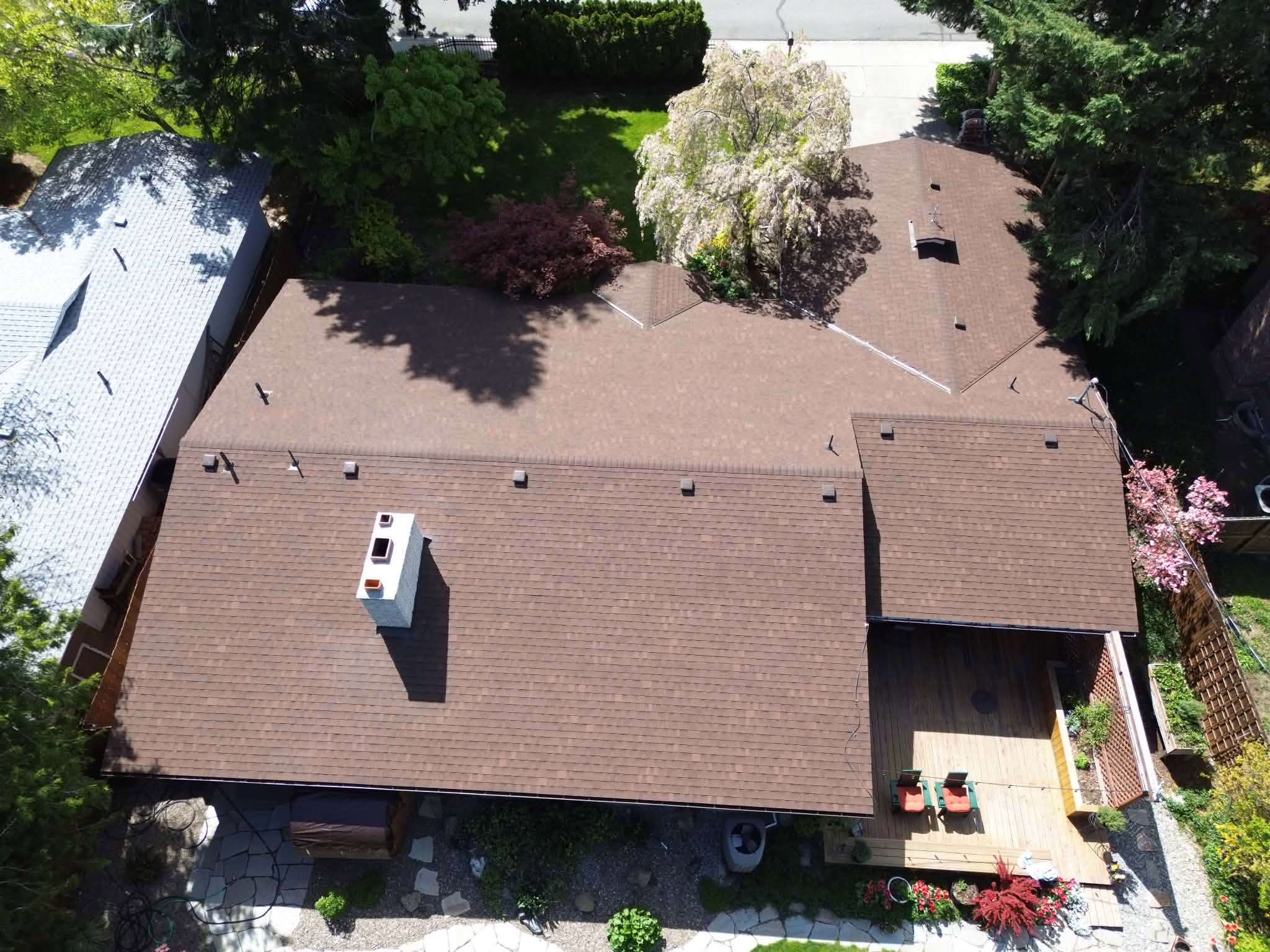 Shingle Roof Brown Architectural Aerial 1